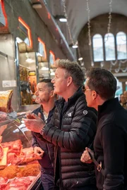 Fred Sirieix (l.), Gino D'Acampo und Gordon Ramsay (M.).