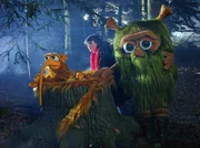 Mumbro (rechts), Zinell (links) und Mascha wird es langsam unheimlich im Wald.