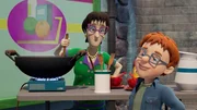 Dilys kocht eine Suppe, um die Leute in ihren Laden zu locken.
