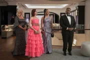 Pictured (L-R): Molly Price as Det. Jackie Donnelly, Carrie Preston as Elsbeth Tascioni, Carra Patterson as Kaya Blanke, and Wendell Pierce as Captain Wagner