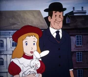 Alice macht mit ihrem Vater einen Spaziergang.