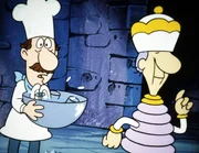 Die wei&szlig;e Schachk&ouml;nigin bereitet ein gro&szlig;es Fest zu Ehren K&ouml;nig Pauls vor. Sie hat sehr viel zu tun und so ist es nicht verwunderlich, dass sie in der Eile das Sp&uuml;lwasser mit der Bowle verwechselt und einen Probeschluck nimmt.