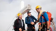 v.li.: Friedrich Juen, Hermann Maier, Hanno D&ouml;nz am Gipfel des Piz Buin.