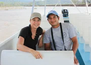 Wasiliki Goutziomitros mit Safari-Guide Wilky Izab&agrave; Segura.
