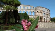 Blick auf das r&ouml;mische Amphitheater in Pula in Istrien.