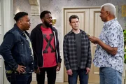 (v.l.n.r.) Marty Butler (Marcel Spears); Malcolm Butler (Sheaun McKinney); Dave Johnson (Max Greenfield); Walter (Richard Gant)