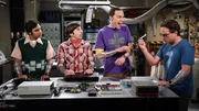 L-R: Raj Koothrappali (Kunal Nayyar), Howard (Simon Helberg), Sheldon Cooper (Jim Parsons), Leonard Hofstadter (Johnny Galecki)
