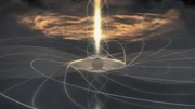 Dichte Gaswolken erzeugen durch Reibung sehr starke Magnetfelder, die Materie entlang der magnetischen Kraftlinien ins All schleudern &ndash; so entsteht ein Jet.