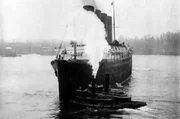 Das britische Passagierschiff &bdquo;Lusitania" wurde im Ersten Weltkrieg von einem deutschen U-Boot versenkt.