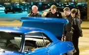 L - R: Detective James Avery (Bruce Willis), Stevens (Boyd Kestner), Davis (Kyle Stefanski), Detective Brooke Baker (Sophia Bush)