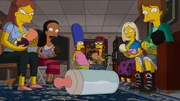 Marge (3.v.l.) fühlt sich bei Emily (3.v.r.) und ihren Freunden nicht sehr wohl, während Homer von den neuen Nachbarn total begeistert ist ... Marge (3.v.l.) fühlt sich bei Emily (3.v.r.) und ihren Freunden nicht sehr wohl, während Homer von den neuen Nachbarn total begeistert ist ...