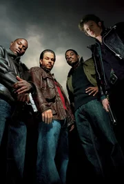 Vier Br&uuml;der - Artwork - mit (v.l.n.r.) Tyrese Gibson, Mark Wahlberg, Andre Benjamin, Garrett Hedlund