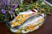 Wolfsbarsch mit einer Kumquat-Fenchel-F&uuml;llung