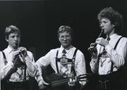 Die "Biem&ouml;sl Blasn" bei dem Theaterprojekt "M&uuml;nchen Leuchtet" 1984 in den M&uuml;nchner Kammerspielen.
