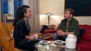 Sopranistin Marina Mashtaler (re.) und Felix R&auml;uber (li.) im Gespr&auml;ch &uuml;ber den akustischen Klang von Heimat.