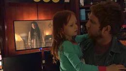Left to right: Chloe Csengery plays Katie, Ivy George plays Leila, and Chris J. Murray plays Ryan in Paranormal Activity: The Ghost Dimension from Paramount Pictures.
