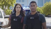 Tani Rey (Meaghan Rath, l.) und Junior Reigns (Beulah Koale, r.) haben es mit einem verd&auml;chtigen M&ouml;rder zu tun, der kurz vor seinem eigenen Tod steht ...