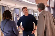 CHICAGO MED -- "A Game of Inches" Episode 1102 -- Pictured: (l-r) Nick Gehlfuss as Dr. Will Halstead, Oliver Platt as Dr. Daniel Charles