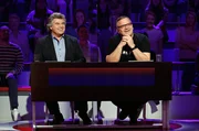 Rateteam-Kapit&auml;n Elton (r.) und der Schlagers&auml;nger und Fernsehmoderator Andy Borg (l.) bilden ein Rateteam.