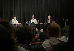Gialu und Gazelle im Wiener Stadtkino bei einer Podiumsdiskussion mit Alexandra Stanic.