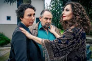 (v.li.): Ursula Strauss (Angelika Schnell), Wolf Bachofner (Harald Franitschek), Proschat Madani (Linda van Doren).