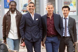 Die vier Schwiegers&ouml;hne des Monsieur Claude (v. li. n. re.): Charles (Noom Diawara), David (Ary Abittan), Rachid (Medi Sadoun) und Chao (Fr&eacute;d&eacute;ric Chau).