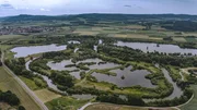 Die 2011 in Zusammenarbeit mit der Kiesindustrie angelegte Mainschleife in Unterbrunn ist heute Lebensraum f&uuml;r viele Tiere.
