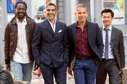 Die vier Schwiegers&ouml;hne des Monsieur Claude (v. li. n. re.): Charles (Noom Diawara), David (Ary Abittan), Rachid (Medi Sadoun) und Chao (Fr&eacute;d&eacute;ric Chau).