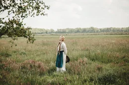 Anna Maria M&uuml;he im Kost&uuml;m als Martha Vogeler, kurz vor Beginn der Dreharbeiten