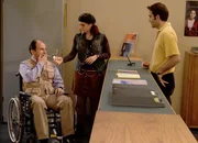 V.l.: Vilmar Bieri als Schubiger, Gina Durler als Chick, Beat Marti als Adrian Furrer.