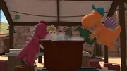 Weil Chef im Urlaub ist, m&uuml;ssen Kokosnuss, Oskar und Matilda die Fressdrachen bekochen.