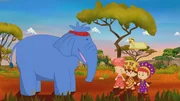 Zo&eacute;, Tanja und Lili sind mit Hilfe des Zauberschranks in Afrika gelandet.