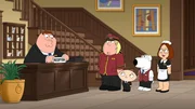 (v.l.n.r.) Peter Griffin; Chris Griffin; Stewie Griffin; Brian Griffin; Meg Griffin