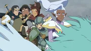 l-r: Shiro, Hunk, Lance, Pidge, Allura