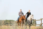 Die Pferdeprofis Katja Schnabel und Bernd Hackl mit Fips und Pille.