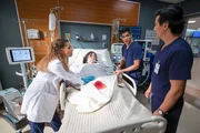 "The Good Doctor", "Die zweite Tochter." Shaun ist verwirrt. Er weiß nicht, wie er mit Leas neuem Freund Jake umgehen soll. Dr. Glassman geht es gesundheitlich immer schlechter. Shaun würde seinem Freund gerne helfen, doch Glassman weist ihn ab. In der Klinik bekommt Shaun es mit einer autistischen Patientin zu tun. Er erkennt einige Parallelen zu seinem eigenen Leben.Im Bild (v.li.): Antonia Thomas (Dr. Claire Browne), Emily Kuroda (Sunny Lee), Nicholas Gonzalez (Dr. Neil Melendez), Will Yun Lee (Dr. Alex Park). "The Good Doctor", "Die zweite Tochter." Shaun ist verwirrt. Er weiß nicht, wie er mit Leas neuem Freund Jake umgehen soll. Dr. Glassman geht es gesundheitlich immer schlechter. Shaun würde seinem Freund gerne helfen, doch Glassman weist ihn ab. In der Klinik bekommt Shaun es mit einer autistischen Patientin zu tun. Er erkennt einige Parallelen zu seinem eigenen Leben.Im Bild (v.li.): Antonia Thomas (Dr. Claire Browne), Emily Kuroda (Sunny Lee), Nicholas Gonzalez (Dr. Neil Melendez), Will Yun Lee (Dr. Alex Park).