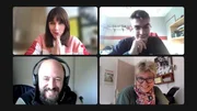 Journalistin Aude in Zoom-Konferenz.