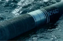 Gasr&ouml;hre f&uuml;r Nord Stream 2 wird in der Ostsee verlegt.