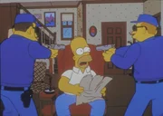Homer (M.) hat in einem Museum ein Blatt der Original-Verfassung aus dem Rahmen genommen und wird prompt von zwei W&auml;rtern gestellt. Lisa hat derweil Halluzinationen und weiss nichts von seinem Schicksal.