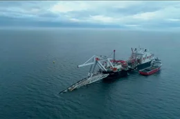 Verlegeschiff Nord Stream 2 auf der Ostsee.