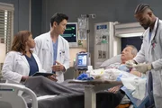 GREY&rsquo;S ANATOMY - The team at Grey Sloan navigates a chaotic first day of surgical rotations amid hospital renovations. Meredith spends time with Amelia. CHANDRA WILSON, HARRY SHUM JR., JONATHAN FISHMAN, TREVOR JACKSON