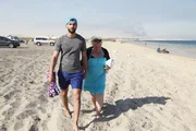 Jenny and Aladin at beach. Jenny and Aladin at beach.