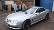 L-R: Elvis and Mike next to a Mercedes SL 55 AMG.