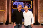Treten bei "Wer wei&szlig; denn sowas?" als Kandidaten an: Der Musiker Stefan P&ouml;ssnicker (l.) und der Musiker Dirk Berns (r.), zusammen sind sie das Schlager-Duo "Die Schlagerpiloten".