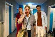 Von links: Betty Hertz (Henrike Hahn), Roberta K&uuml;hne (Jelena Mitschke) und Dr. Paul Eckart (Florian Frowein)