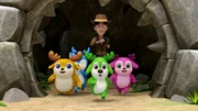 Hinter: Adventure Alex. Vorne, v.li.: Kai, Jade, Bobbi, Lola.