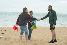 v.l.n.r Tucker Crowe (Ethan Hawke), Annie Platt (Rose Byrne) und Duncan Thomson (Chris O'Dowd).