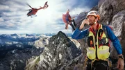 Key Visual/Cover Sendereihenbild ohne Typo zu "In h&ouml;chster Not - Bergretter im Einsatz" der Staffel 2. Im Bild: Rettungskr&auml;fte der Bergwacht Ramsau im Einsatz.
