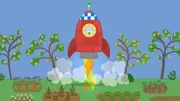 Oma Wutz und ihre Freundinnen spielen heute die Apollo Mondlandung nach. Peppa und Schorsch schlie&szlig;en sich an und Opi M&uuml;mmel hat ihnen sogar seine Rakete ausgeliehen. Als alle an Bord sind, startet Opi M&uuml;mmel die Rakete und fliegt bis zum Mond.