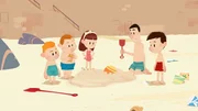 Der Bau von Nicks und Papas Sandburg kommt nicht voran.
